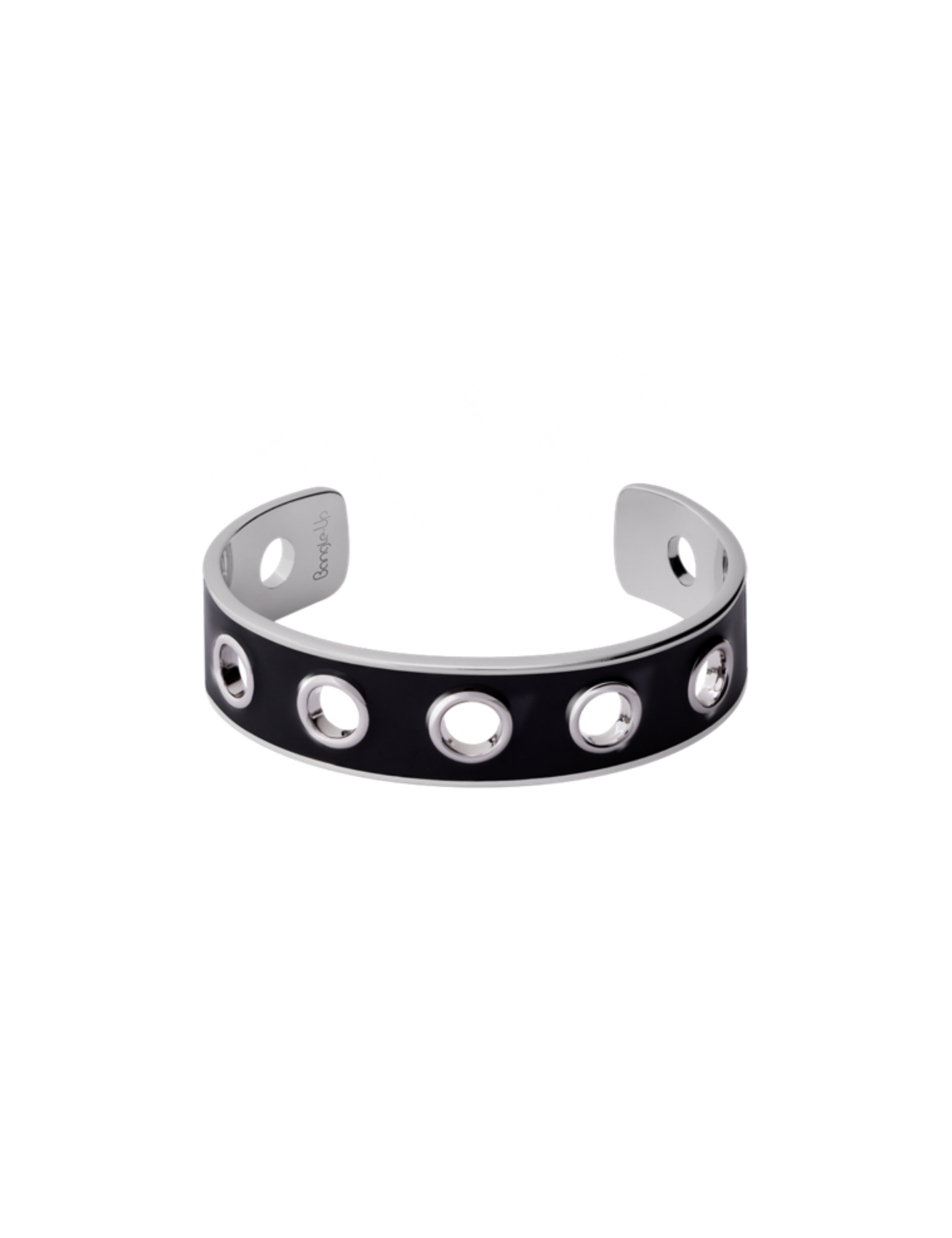 Eyelet armbånd - Rhodium/Black